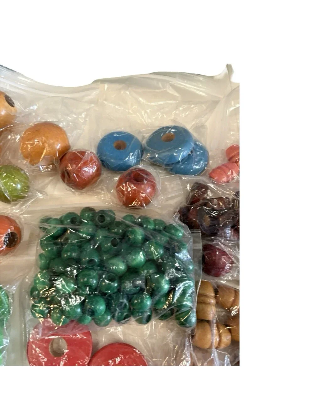 VTG 70s MACRAME JEWELRY CRAFTING WOOD BEAD ASSORTED LOT